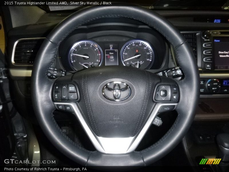 Silver Sky Metallic / Black 2015 Toyota Highlander Limited AWD
