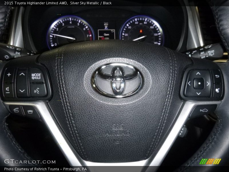 Silver Sky Metallic / Black 2015 Toyota Highlander Limited AWD
