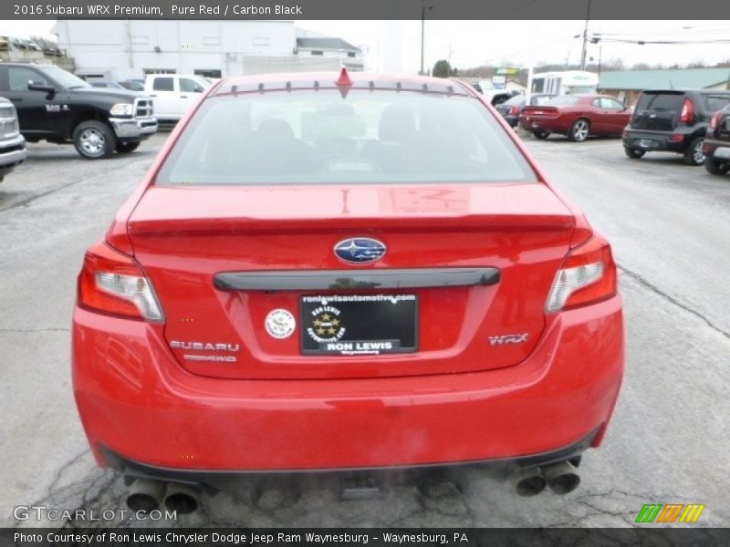 Pure Red / Carbon Black 2016 Subaru WRX Premium