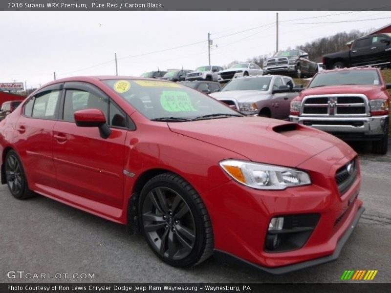 Pure Red / Carbon Black 2016 Subaru WRX Premium