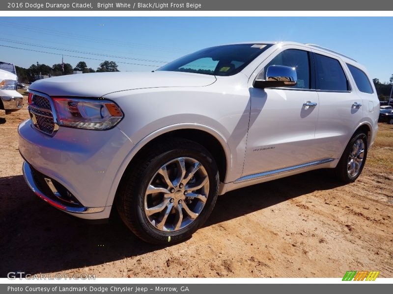 Bright White / Black/Light Frost Beige 2016 Dodge Durango Citadel