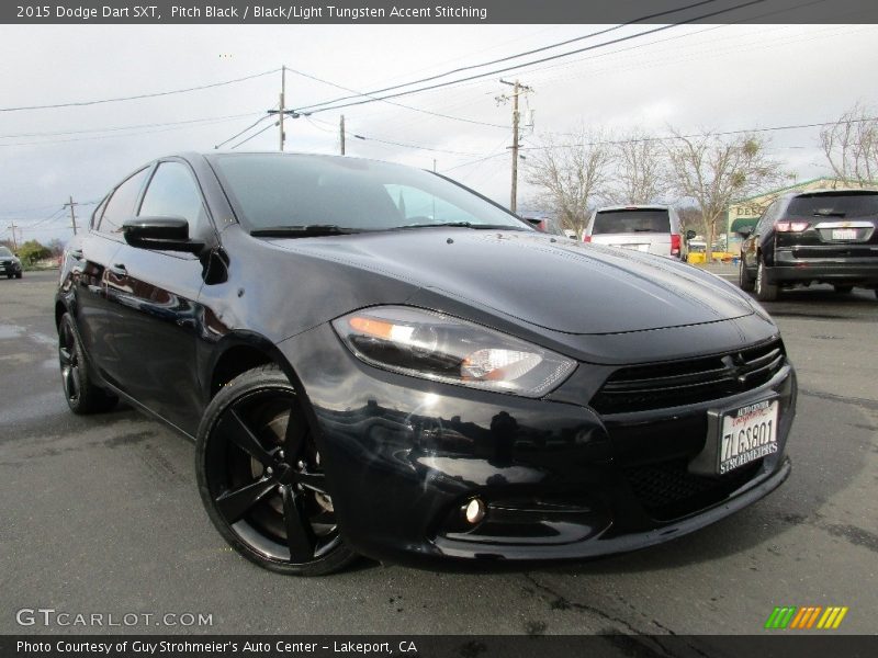 Pitch Black / Black/Light Tungsten Accent Stitching 2015 Dodge Dart SXT