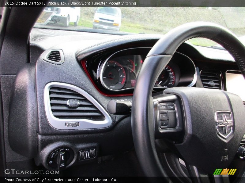Pitch Black / Black/Light Tungsten Accent Stitching 2015 Dodge Dart SXT