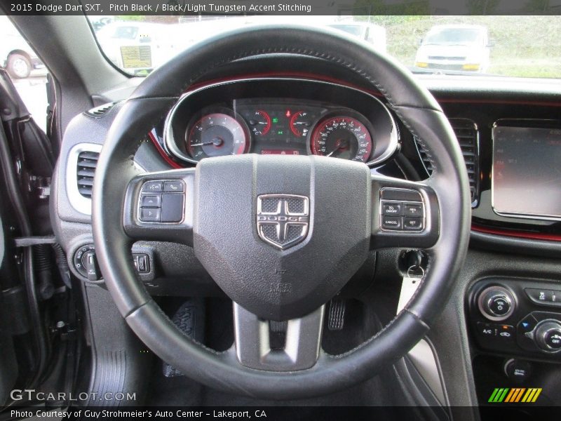 Pitch Black / Black/Light Tungsten Accent Stitching 2015 Dodge Dart SXT