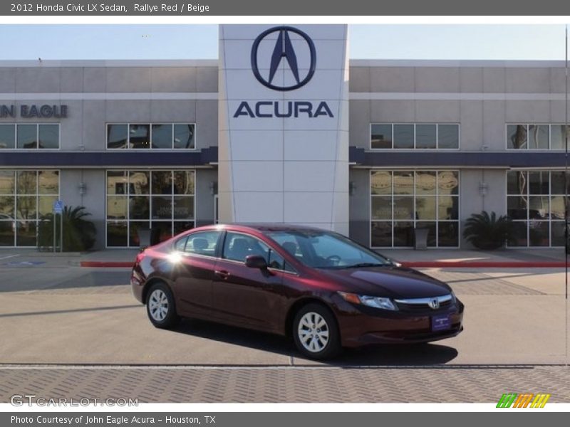 Rallye Red / Beige 2012 Honda Civic LX Sedan