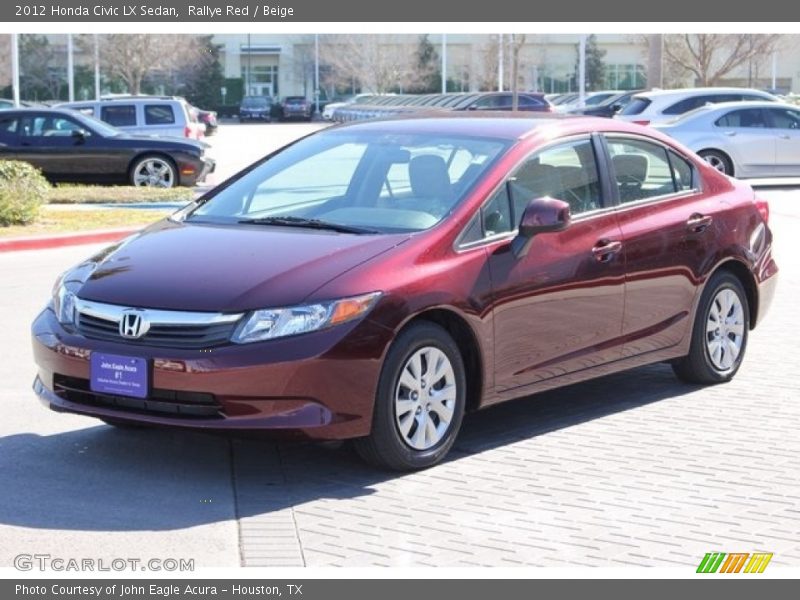 Rallye Red / Beige 2012 Honda Civic LX Sedan