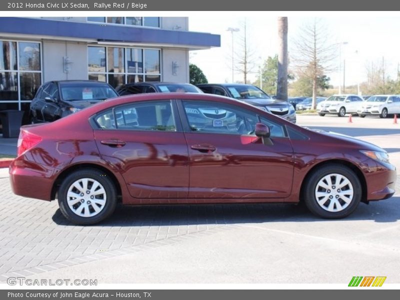 Rallye Red / Beige 2012 Honda Civic LX Sedan
