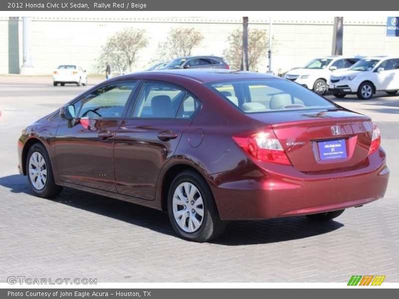 Rallye Red / Beige 2012 Honda Civic LX Sedan