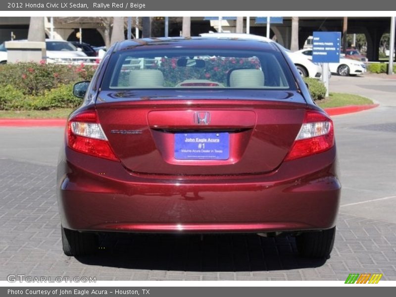 Rallye Red / Beige 2012 Honda Civic LX Sedan