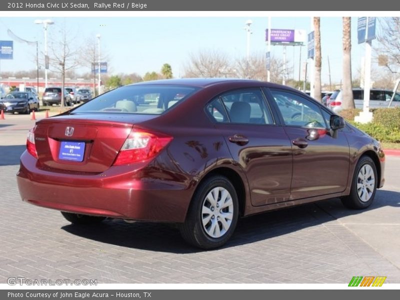 Rallye Red / Beige 2012 Honda Civic LX Sedan