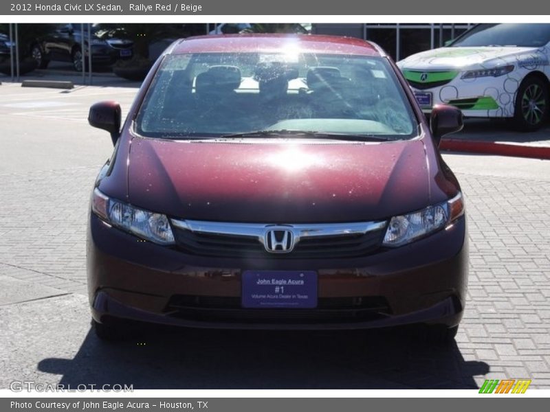 Rallye Red / Beige 2012 Honda Civic LX Sedan
