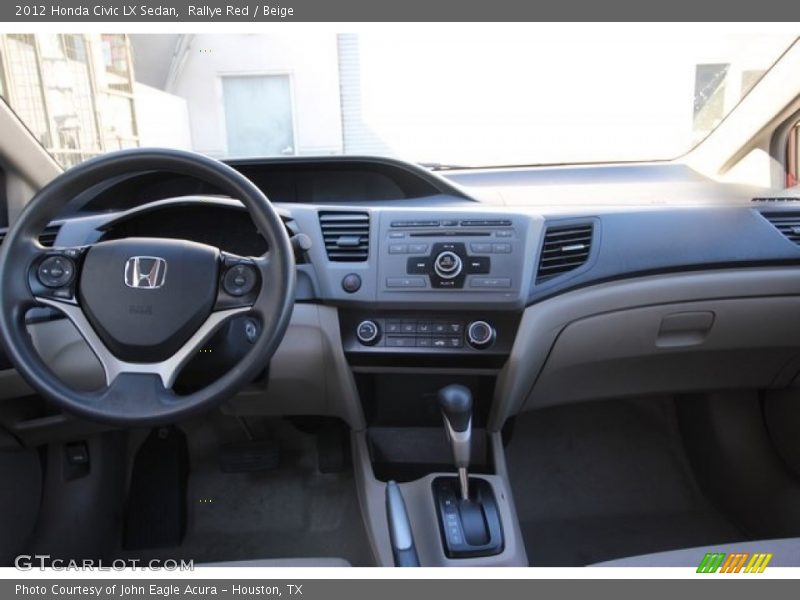 Rallye Red / Beige 2012 Honda Civic LX Sedan