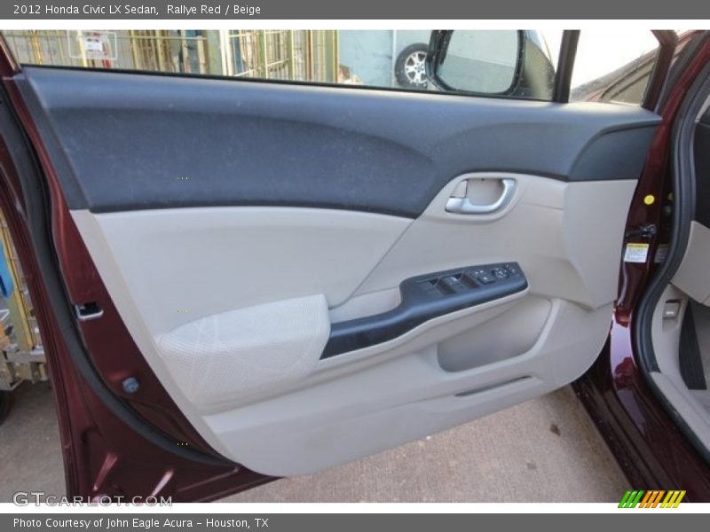 Rallye Red / Beige 2012 Honda Civic LX Sedan