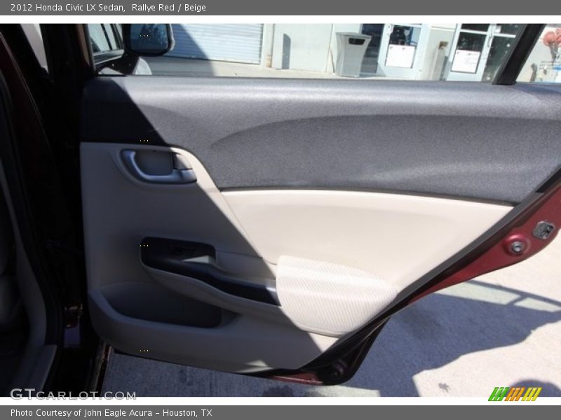 Rallye Red / Beige 2012 Honda Civic LX Sedan