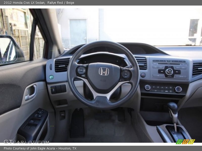 Rallye Red / Beige 2012 Honda Civic LX Sedan