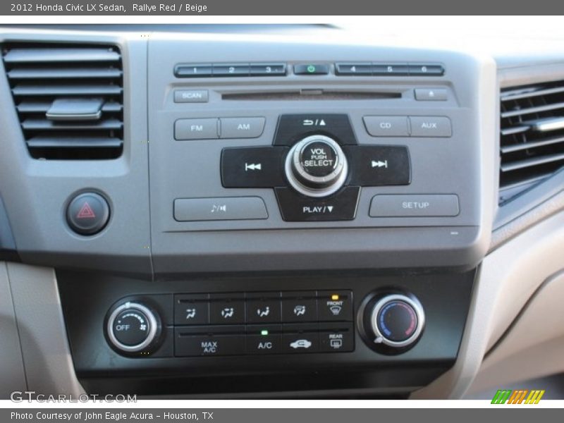 Rallye Red / Beige 2012 Honda Civic LX Sedan