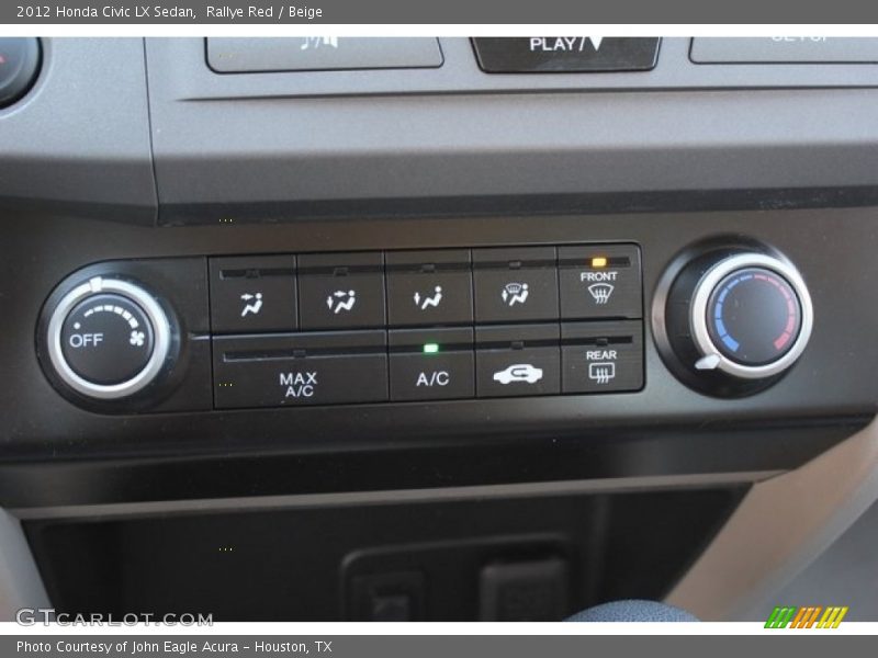 Rallye Red / Beige 2012 Honda Civic LX Sedan