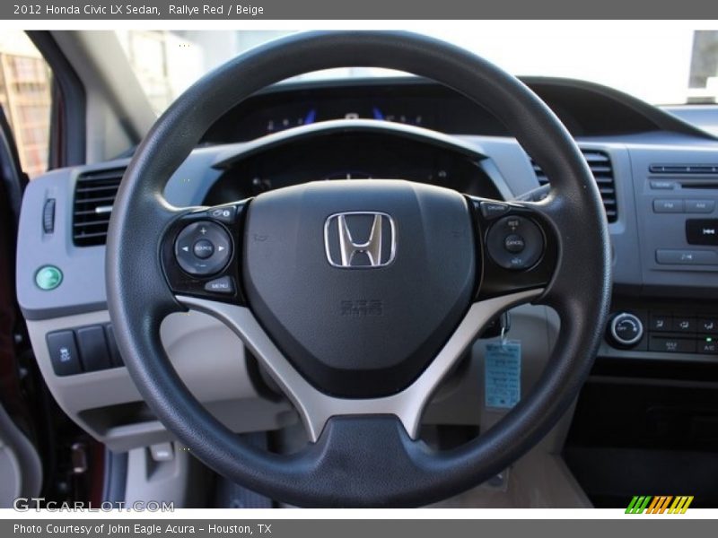 Rallye Red / Beige 2012 Honda Civic LX Sedan