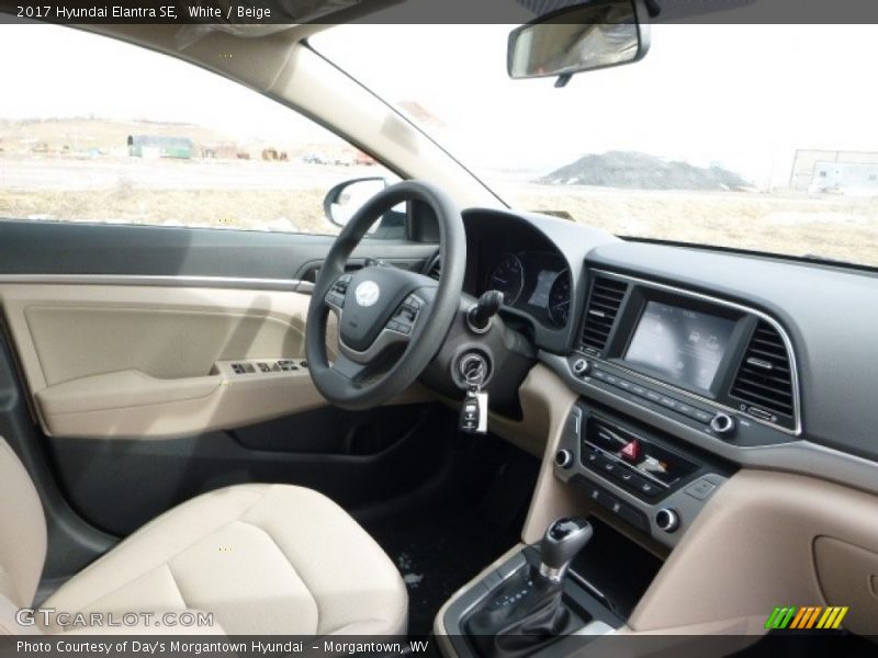 White / Beige 2017 Hyundai Elantra SE