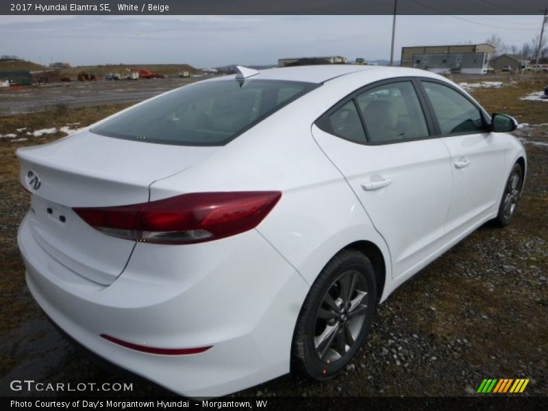 White / Beige 2017 Hyundai Elantra SE