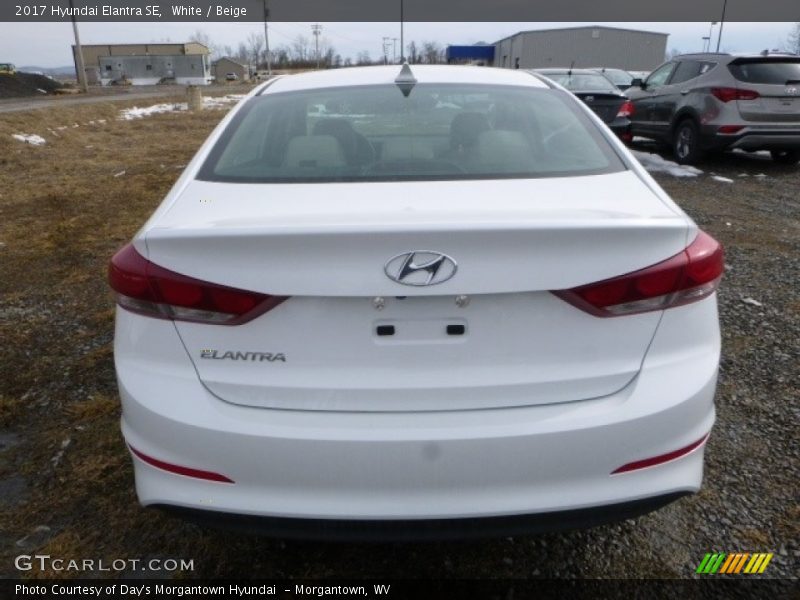 White / Beige 2017 Hyundai Elantra SE