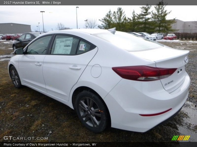 White / Beige 2017 Hyundai Elantra SE