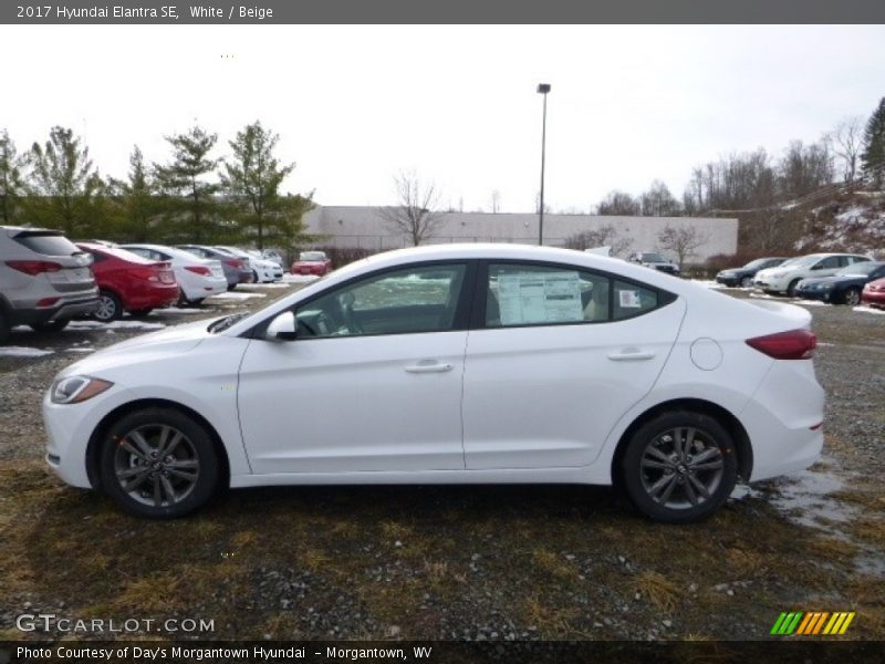 White / Beige 2017 Hyundai Elantra SE