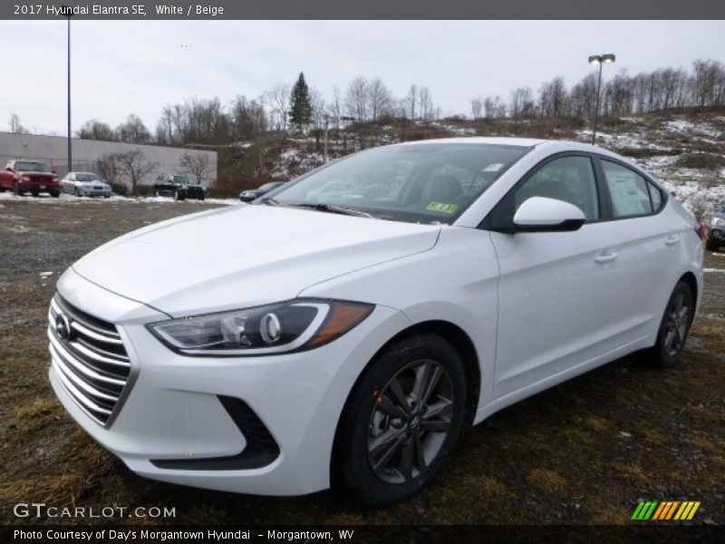 White / Beige 2017 Hyundai Elantra SE