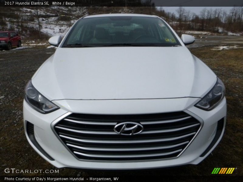 White / Beige 2017 Hyundai Elantra SE