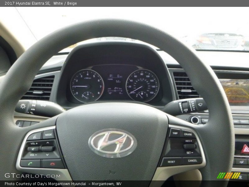 White / Beige 2017 Hyundai Elantra SE