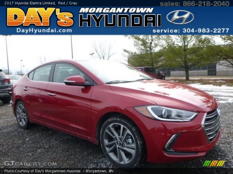 Red / Gray 2017 Hyundai Elantra Limited