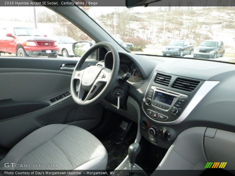 Century White / Beige 2016 Hyundai Accent SE Sedan