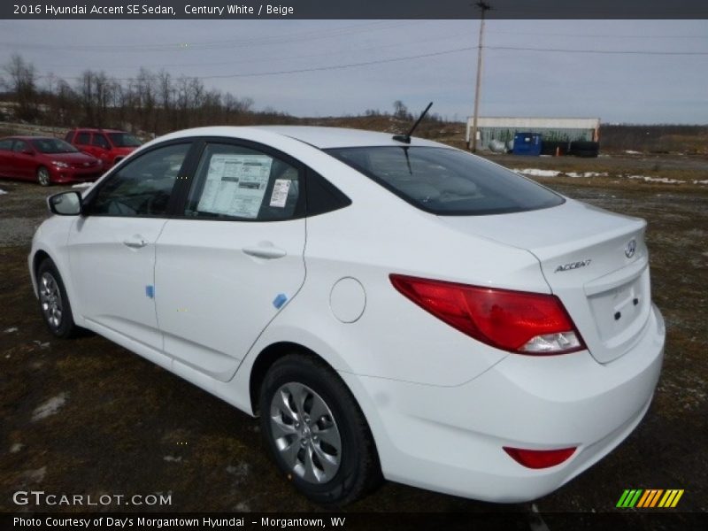 Century White / Beige 2016 Hyundai Accent SE Sedan