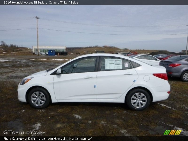Century White / Beige 2016 Hyundai Accent SE Sedan