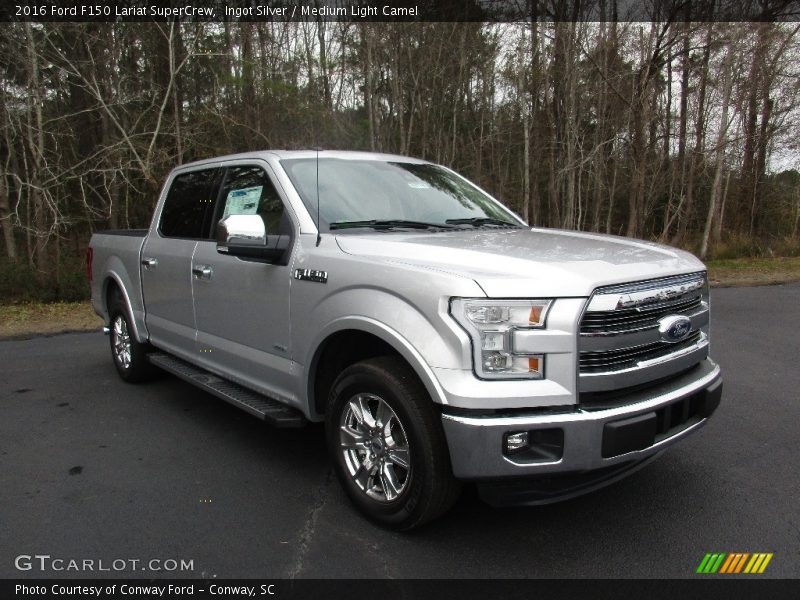 Ingot Silver / Medium Light Camel 2016 Ford F150 Lariat SuperCrew