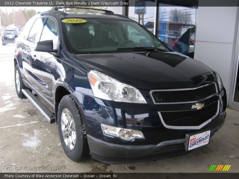 Dark Blue Metallic / Dark Gray/Light Gray 2012 Chevrolet Traverse LS