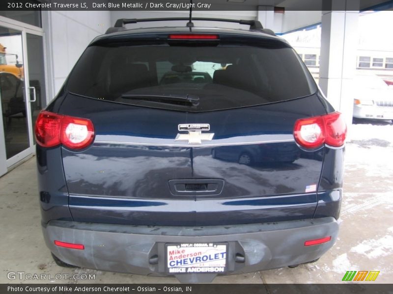 Dark Blue Metallic / Dark Gray/Light Gray 2012 Chevrolet Traverse LS
