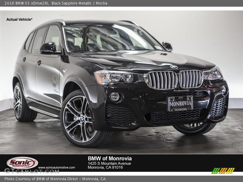 Black Sapphire Metallic / Mocha 2016 BMW X3 xDrive28i