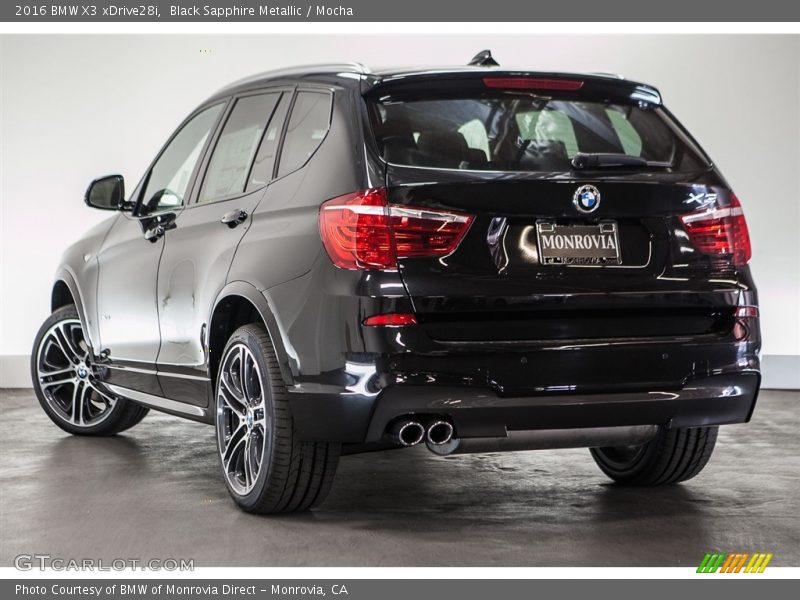 Black Sapphire Metallic / Mocha 2016 BMW X3 xDrive28i