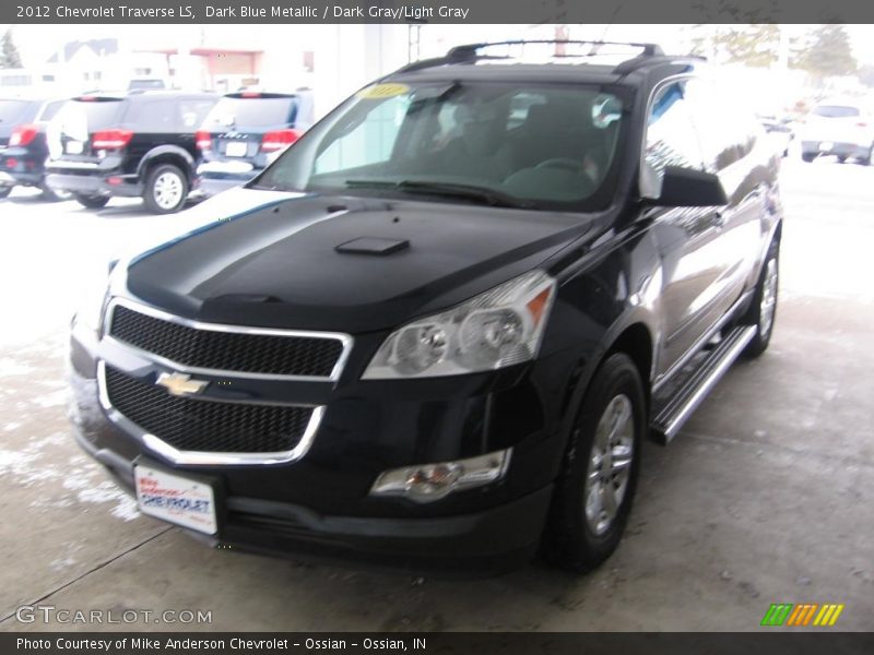 Dark Blue Metallic / Dark Gray/Light Gray 2012 Chevrolet Traverse LS