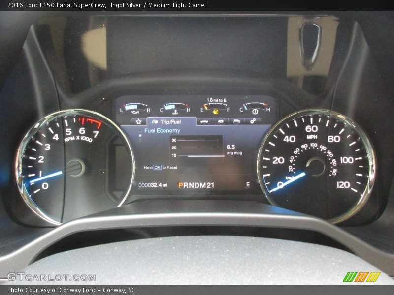 Ingot Silver / Medium Light Camel 2016 Ford F150 Lariat SuperCrew