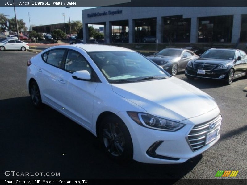 White / Beige 2017 Hyundai Elantra SE