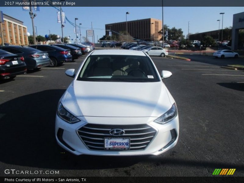 White / Beige 2017 Hyundai Elantra SE