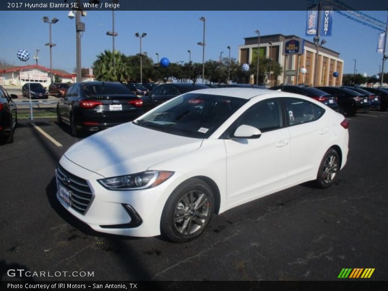 White / Beige 2017 Hyundai Elantra SE
