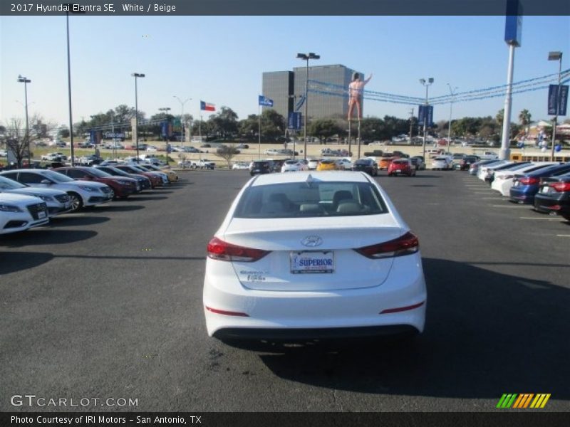 White / Beige 2017 Hyundai Elantra SE
