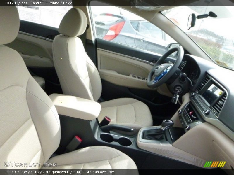 White / Beige 2017 Hyundai Elantra SE