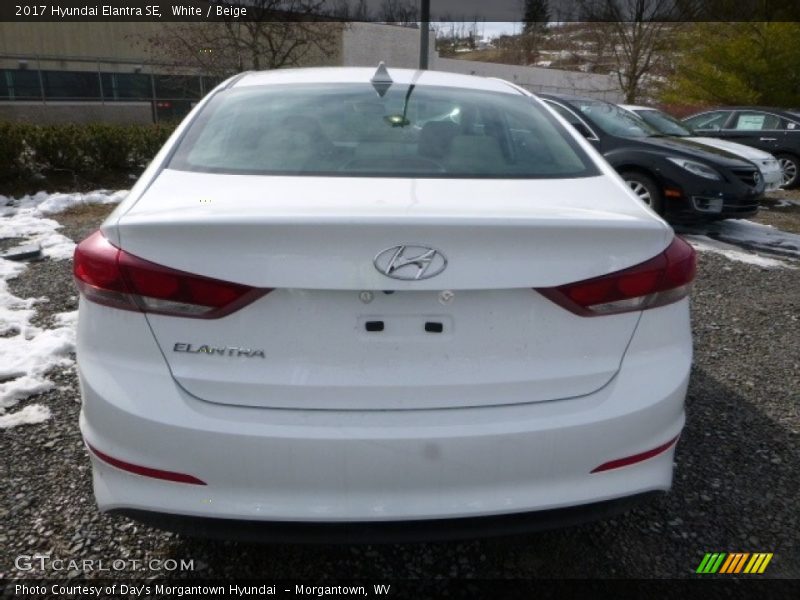 White / Beige 2017 Hyundai Elantra SE