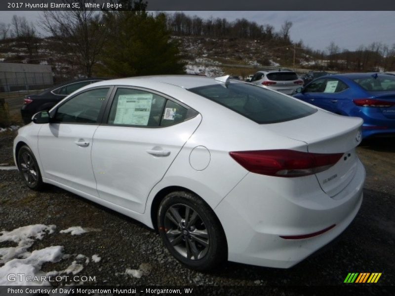 White / Beige 2017 Hyundai Elantra SE