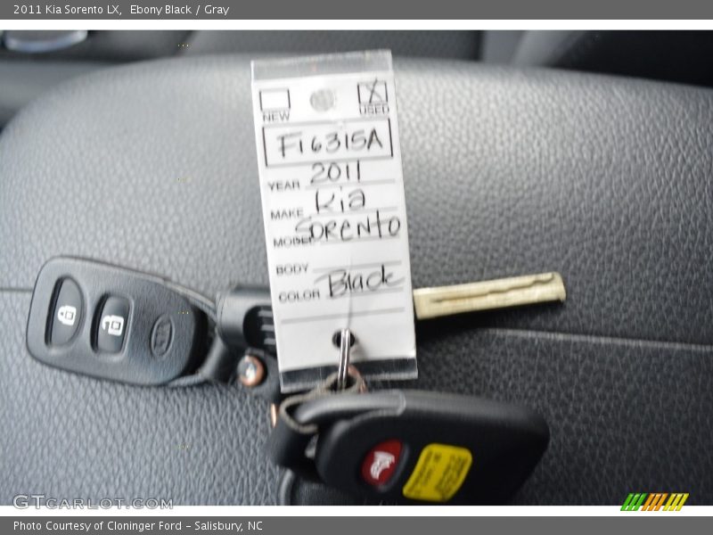 Ebony Black / Gray 2011 Kia Sorento LX