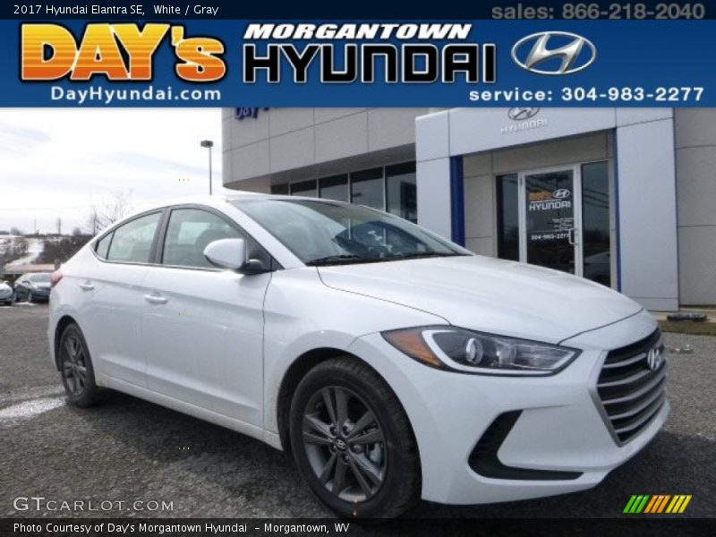 White / Gray 2017 Hyundai Elantra SE